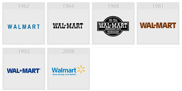 Wallmart évolution des logos