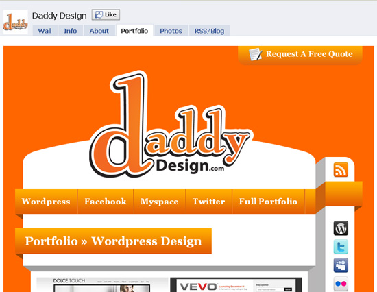 Daddy-design dans les exemples pages fans facebook