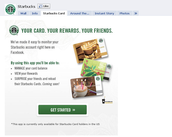 Starbucks dans les exemples pages fans facebook