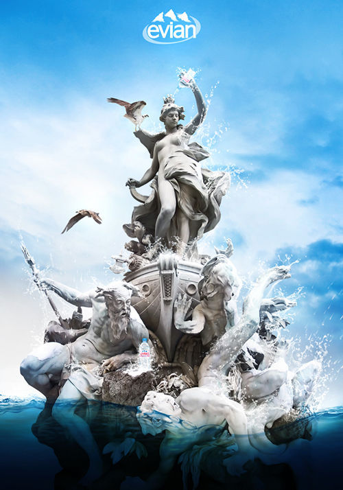 Eau Evian — Concept de publicité original