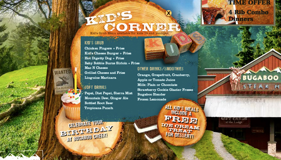 Inspiration site restaurant : Bugaboo Creek